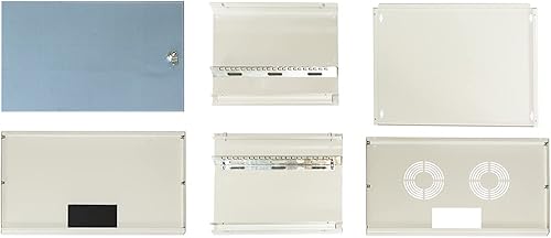 Connetto armadio rack 19' LK1907U30E disassemblato 6 unità da muro per reti dimensioni 54x30x37 cm grigio porta vetro temperato chiusura a chiave capacità 40 kg struttura acciaio - Fashionser