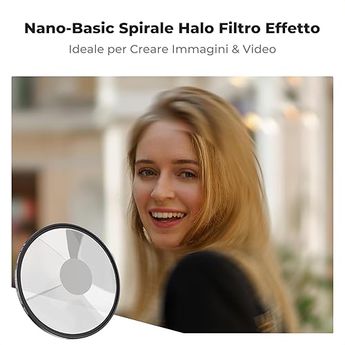 K&F Concept Nano-Bacis Filtro Spirale Halo Filtro Effetto, Filtro Effetti Speciali a Prism in Vetro Ottico con 3pcs Panno di Pulizia con Effetto Alone Circolare Deformato con Visione Tunnel - Fashionser
