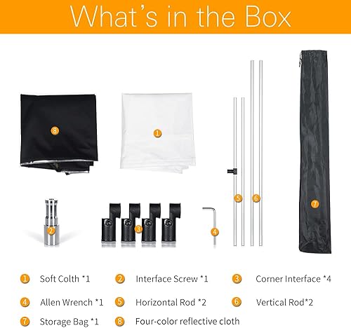 AMBITFUL 60 x 90 cm, Sun Scrim grande 5 in 1 Black Silver Gold White Diffuser Riflettore Alluminio Alloy Frame for Photography - Fashionser