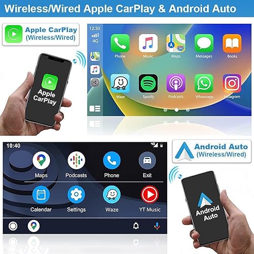 4G+64G Carplay Autoradio per Mitsubishi ASX 1/Citroen C4/Peugeot 4008,Stereo Bluetooth con 10.1 Pollici Touchcreen Android Auto GPS WiFi FM/RDS HiFi Mirror Link+Telecamera - Fashionser