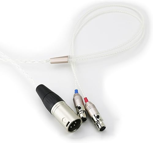 Ablet HIFI, cavo XLR a 4 poli bilanciato maschio, compatibile con Audeze LCD-2, LCD-3, LCD-4, LCD-X, LCD-XC, cavo audio sostitutivo e di aggiornamento placcato argento per cuffie - Fashionser