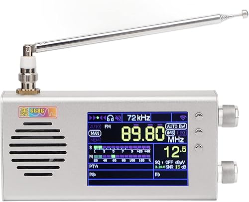 Ricevitore radio per tutte le bande AM, radio ad onde corte FM, radio a banda larga LCD portatile da 3,2 pollici con alloggiamento in metallo, altoparlante, antenna, batteria da 5000 mAh - Fashionser