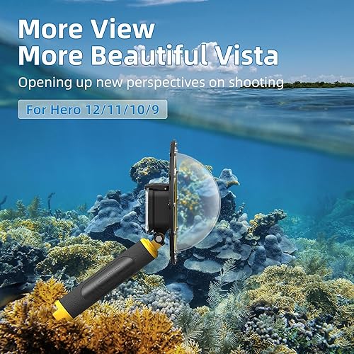AuyKoo Subacquea Dome Port per GoPro Hero 12 11 Hero 10 Hero 9 Black, Accessori Custodia Impermeabile + Galleggiante Impugnatura + Pistola a Grilletto + Inserto Antinebbia per Go Pro Hero 11 Black - Fashionser