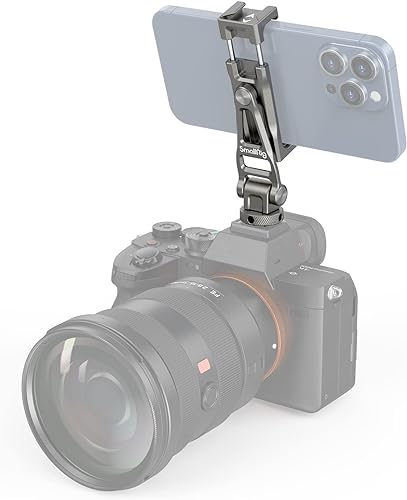 SMALLRIG Supporto per Telefono Cellulare Supporto Universale per Fotocamera del Telefono con Cold Shoe e Foro Filettato da 1/4'' Supporto con Rotazione a 360° per Cinematografiche, Vlogging - 3559 - Fashionser