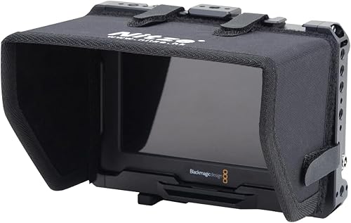 Kit Gabbia per Blackmagic Video Assist 5' 12G / 3G con Parasole, Morsetti per Cavi HDMI e USB-C - JT-B01B - Fashionser