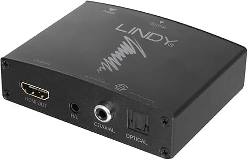 Lindy 38167 Audio Extractor HDMI 4K con Bypass, Nero - Fashionser