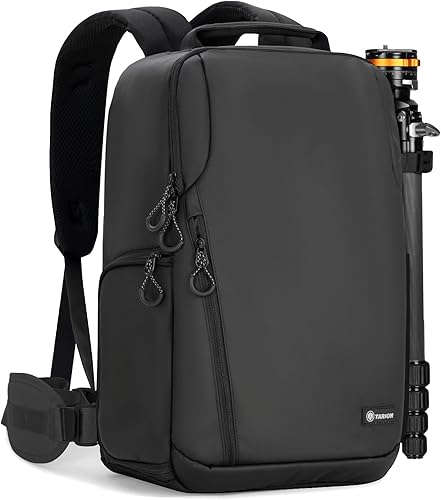 TARION Zaino per fotocamera Zaino impermeabile per fotocamera con scomparto per laptop da 15,6', Zaino professionale di grande capacità con copertura antipioggia - Fashionser