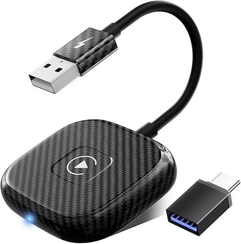 Adattatore CarPlay Wireless, CarPlay Wireless per iPhone Conversione di Fabbrica CarPlay a Wireless, Wireless CarPlay Compatibile con iPhone iOS 11+ e Auto con OEM Wired CarPlay - Fashionser