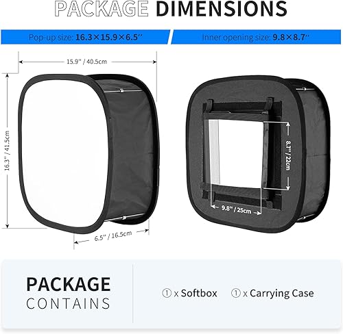 NEEWER Pannello Luce LED Softbox per 660/480 LED Luce, Esterno 16.3'x6.5', Interno 9.8'x8.7, Diffusore di Luce Pieghevole per Foto in Studio Ritratti Video - Fashionser