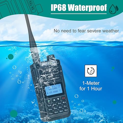 Retevis RA89 Ham Radio, Alta Potenza, Impermeabile IP68, Radioamatoriale Dual Band, VFO, Batteria 2500mAh, Walkie-talkie Ricaricabile di USB A-C per il Salvataggio di Emergenza (2 Pezzi, Nero) - Fashionser