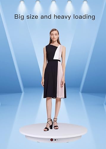 JAYEGT Espositore rotante motorizzato, girevole elettrico a 360 gradi per esposizione di prodotti fotografici, video in diretta, angolo di controllo, velocità, direzione, 41,9 cm/149,7 kg, bianco - Fashionser