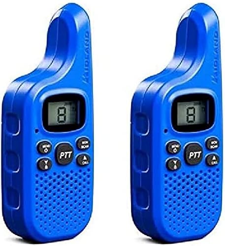 Midland C1425 XT5 Radio Ricetrasmittente Walkie Talkie per Famiglie 38 Toni CTCSS, Trasmissione Half-Duplex, Raggio 4km, Colore Blu - 2 Ricetrasmettitori - Fashionser