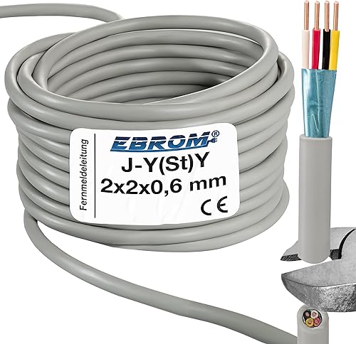 Cavo telefonico J-Y(St) Y 2 x 2 x 0,6 mm, schermato, vendita al metro, selezione in incrementi di 1 metro, (metri/lunghezze vedi scelta in basso) - Fashionser