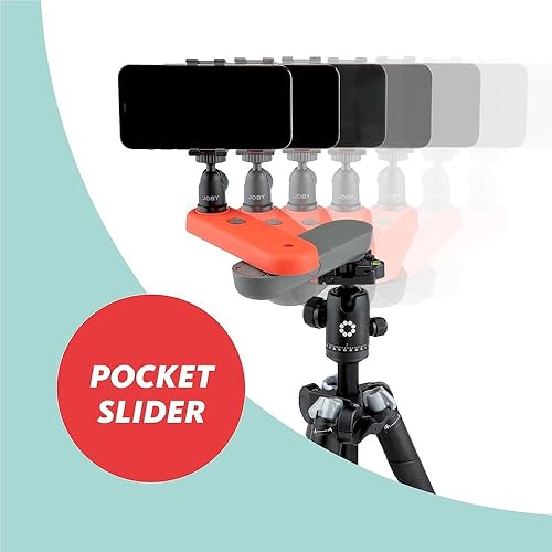 JOBY Swing Kit Attacco Smartphone, Slider Elettronico Bluetooth, Testa Sferica, Attacco Smartphone, Motion Control Lineare, Slider Motorizzato Smartphone, Content Creator, Timelapse, App Controllo - Fashionser