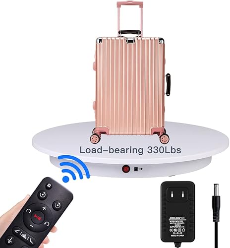 JAYEGT Espositore rotante motorizzato, girevole elettrico a 360 gradi per esposizione di prodotti fotografici, video in diretta, angolo di controllo, velocità, direzione, 41,9 cm/149,7 kg, bianco - Fashionser