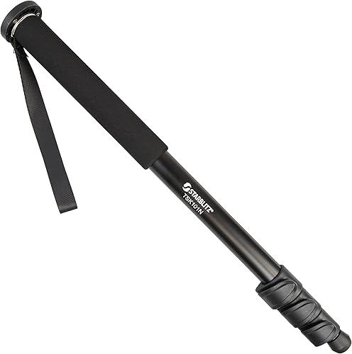 TSK101N-Monopiede in alluminio con 4 sezioni, colore: nero - Fashionser