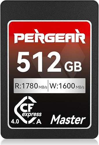 Pergear Scheda di memoria CFexpress 4.0 da 512 GB, velocità di lettura fino a 1780 MB/s e velocità di scrittura 1600 MB/s per 4K 120P, 8K 30P (Master Series), compatibile con fotocamere Sony Alpha e - Fashionser