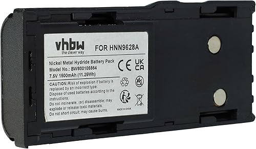 vhbw 1x batteria compatibile con Motorola CP450, GP300, GP308, CP450LS, CP250 radio (1500mAh, 7,5V, NiMH) + clip - Fashionser