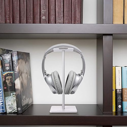 MIN GZE - Supporto universale per cuffie Over Cuffie da gioco e display supporto per lega di alluminio in metallo robusto con silicone antiscivolo, per tutte le dimensioni, colore: bianco - Fashionser