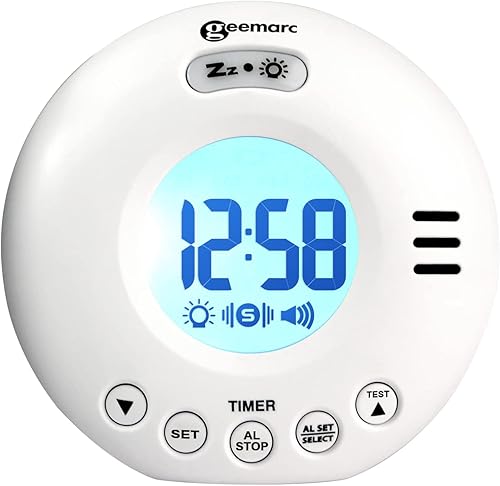 Geemarc Wake'n shake VOYAGER sveglia portatile da viaggio con allarme extra forte 75 dB + vibrazione + custodia da viaggio - Fashionser