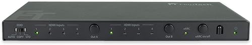 VAX04201 HDMI eARC Pass Matrix Switch 4x2 UHD 2 schermi (TV e videoproiettore) condividono una soundbar - Fashionser