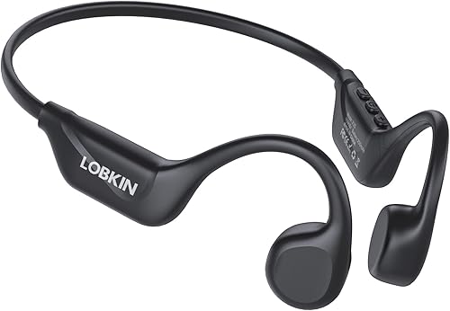 LOBKIN Cuffie Conduzione Ossea, Auricolari Conduzione Ossea Bluetooth 5.4, Auricolari Sportive Bluetooth Impermeabili,Open-ear Cuffie per Corsa Ciclismo Guida Fitness - Fashionser