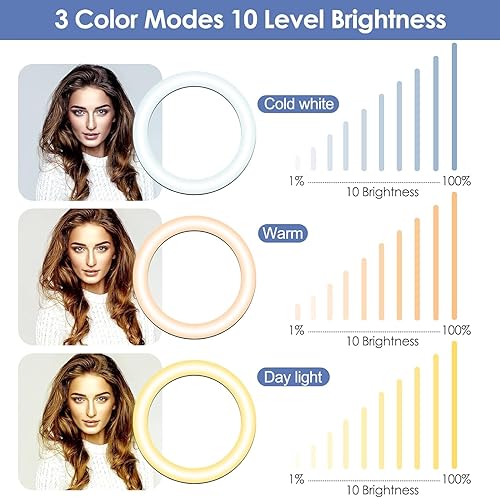 UBeesize Anello Luce con Treppiede, 12 Pollice Selfie Anello Luce con 62 Pollice Treppiede Stand per Live Stream/Trucco/YouTube Video/Fotografia - Fashionser