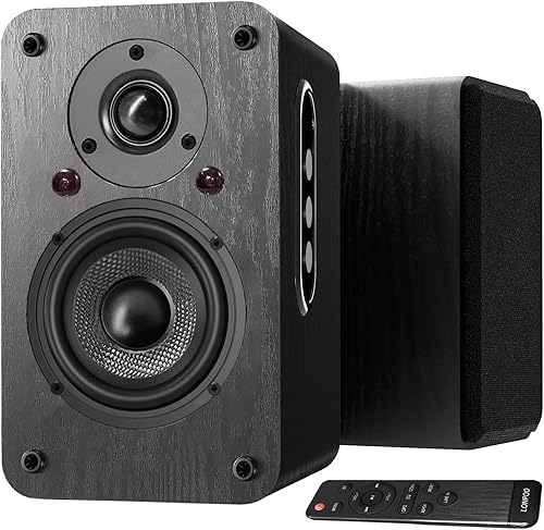 LP-42X Attivi Diffusori da scaffale 100W RMS, connettività HDMI ARC, Ottica, Coassiale, Bluetooth, USB, AUX-in, con controllo alti/bassi, telecomando - Fashionser
