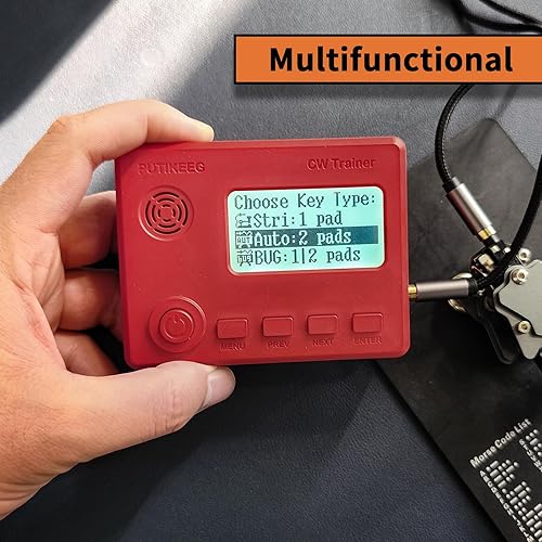 Moore - Mini CW Trainer con display, codice Simo Wales, radio a onde corte, telegrafo, chiave per imparare le chiavi dell'auto, per esercitarsi con telegrafo, con cavo di ricarica (rosso - Fashionser