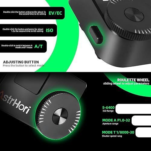 AstrHori Misuratore di luce con display OLED, compatibile con supporto Cold Shoe per regolare ISO, apertura e velocità dell'otturatore, adatto per fotocamere Leiche vintage e simili (piastra in bronzo - Fashionser