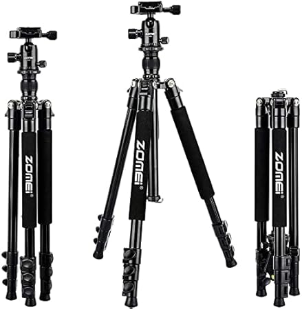 Treppiede Reflex ZOMEI Q555 Treppiede Fotocamera in Alluminio Leggero per Fotocamera Reflex ed estensibile fino a 160 cm (62.5') - Nero - Fashionser
