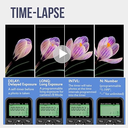 Scatto remoto wireless per Nikon, selettore radio con timer, intervalometro, esposizione prolungata, scatti in sequenza e numero di colpi, cavo autoscatto telecomando senza fili per fotocamera - Fashionser