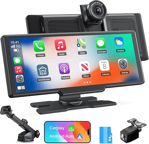 Avylet 4K Carplay Android Auto Wireless, 9.26' schermo per auto, Telecamera di Retromarcia 1080P, GPS, Ricevitori Audio per Auto, Mirror Link, Controllo Vocale, FM/Bluetooth, Con Scheda 64GB - Fashionser