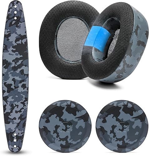 Kit WC Mod Nova Pro Wireless - Cuscinetti auricolari in gel rinfrescante, fascia in silicone e piastre magnetiche per SteelSeries Arctis Nova Pro Wireless di Wicked Cushions | Black Camo - Fashionser