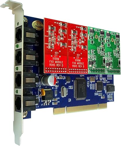 Scheda Asterisk TDM400P con moduli 2 FXO+2 FXS,PCI,per Asterisk,Issabel,FreePbx,AsteriskNow,Dahdi - TDM400 IP PBX - Fashionser