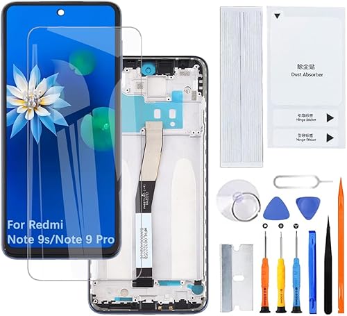 H&LYCYJ Schermo display per Xiaomi Redmi Note 9s/Note 9 Pro M2003J6A1G M2003J6B2G LCD di ricambio Assembly Kit (grigio con cornice) - Fashionser