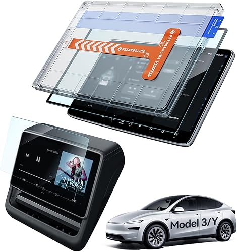 LANTU 2 pellicole protettive per Tesla Model Y 2025 e Model 3 2024 – 2025 Opaco, antiriflesso 15,4' e 8', display posteriore 9H, in vetro temperato con kit di installazione Tesla Juniper Highland - Fashionser
