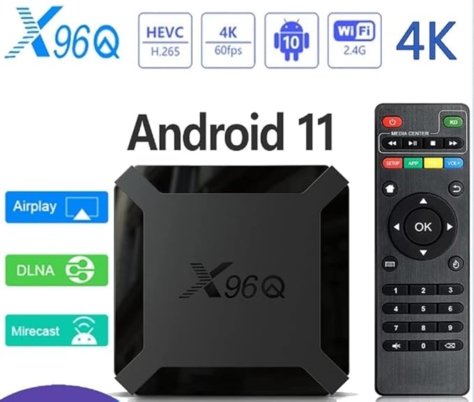 X96,Q 1 GB di RAM e 8 GB di ROM Box Android TV Box Media Player Alta qualità (Android 11.0) con telecomando e cavo HDMI, lettore multimediale Box TV 4K - Fashionser