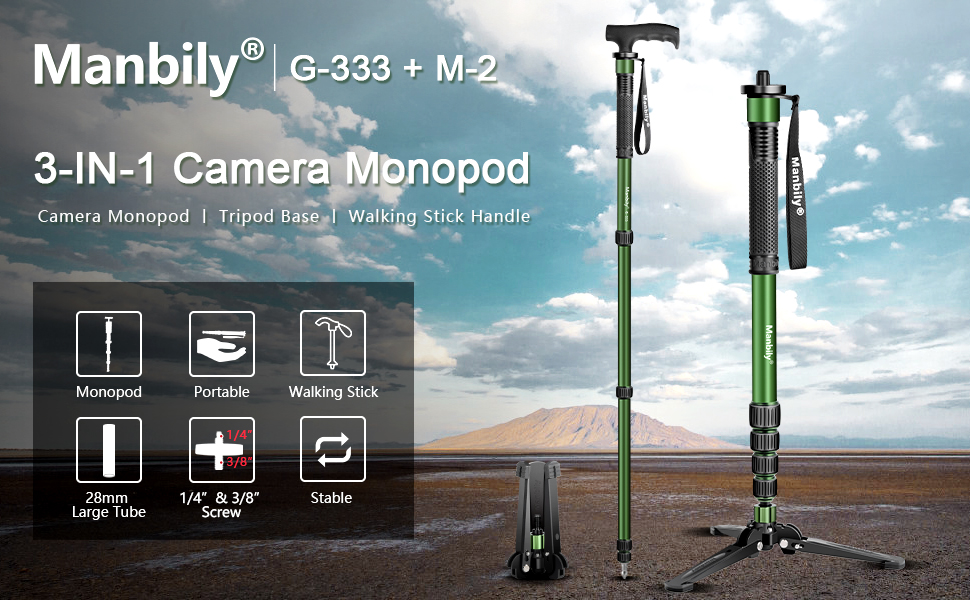 Fotocamera Monopiedi per Fotocamere Viaggio monopiede Walking Stick selfie stick dslr treppiede stand trekking