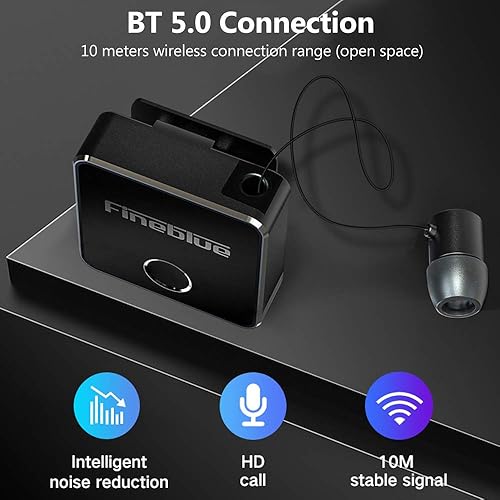 Fineblue F1 Auricolare Wireless BT 5.0 Cuffie Clip-on Cavo retrattile Cuffie musicali Avviso di vibrazione Vivavoce con microfono Connessione multipunto - Fashionser