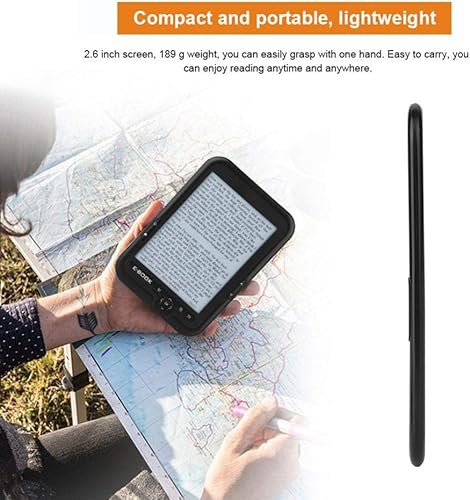 Lettore E-BOOK, 6 pollici 800x600 Risoluzione 300 DPI Lettore E-BOOK portatile con supporto di protezione blu 29 lingue.(8G nero) - Fashionser