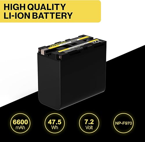 PATONA NP-F970 Batteria 6600mAh compatibile con videocamere Sony, indicatori LED, illuminazione, luce video, monitor, fotocamera, Battery NP-F550 NP-750 NP-F950 NPF970 NP F970 - Fashionser