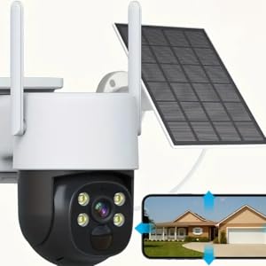 Telecamera di Sicurezza WiFi da Esterno IP Camera con Pannello 