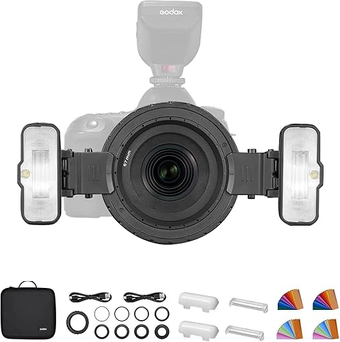 Godox MF12 MF12-K2 Flash macro da 12 W, kit flash a due luci per fotocamera, controllo wireless 2,4 G, modalità TTL/M, compatibile con Nikon Sony Canon Fuji - Fashionser