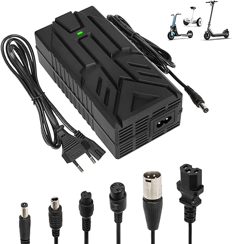 HPGAAVD 54,6V 2A Caricatore per Scooter Elettrico，Caricatore Hoverboard，48V Caricatore Universale batteria litio con 6 Connettori,Carica rapido per Hoverboard, Bici Equilibrata, Drifting Board,E-Bike - Fashionser