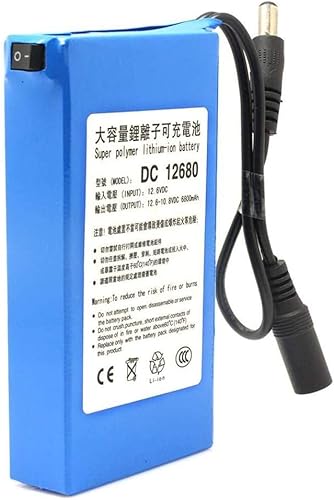 Topchances Adattatore per batteria al litio ricaricabile da 12 V 6800 mAh per trasmettitori e fotocamere wireless - Fashionser