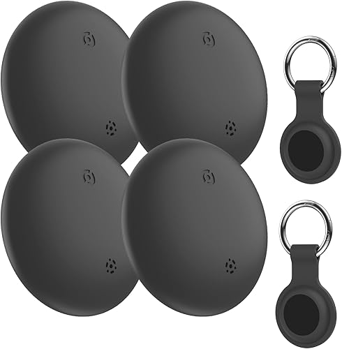 Tracker Bluetooth certificato da Google per Android - Etichette di tracciamento intelligenti per chiavi, bagagli, borse e portafogli | Compatibile con l'app Find My Device di Google 4 pezzi - Fashionser