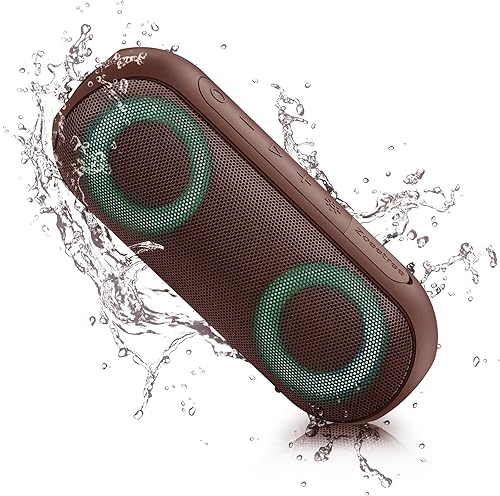 Cassa Bluetooth Potente NOTABRICK Altoparlante Bluetooth Portatile con 30W Stereo & Luce Led,Speaker Bluetooth IPX7 Impermeabile,Associazione Stereo,1000 Minuti Tempo di gioco - Fashionser