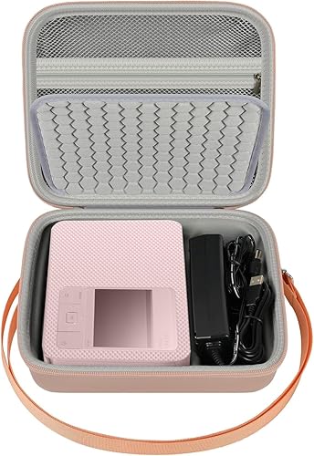 Custodia rigida per Canon SELPHY CP1500/CP1300/CP1200 stampante fotografica mobile mini e kit carta/inchiostro a colori con bretella regolabile, solo la custodia, rosa - Fashionser