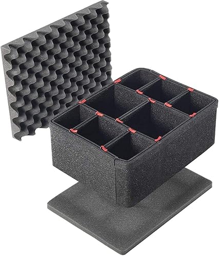 PELI TrekPak 1450 - Set divisorio originale Protector Case, compatibile con custodia protettiva 1450, colore: Nero, Nero, Einteilungssystem für Mittlere Schutzkoffer, 1450 cm - Fashionser